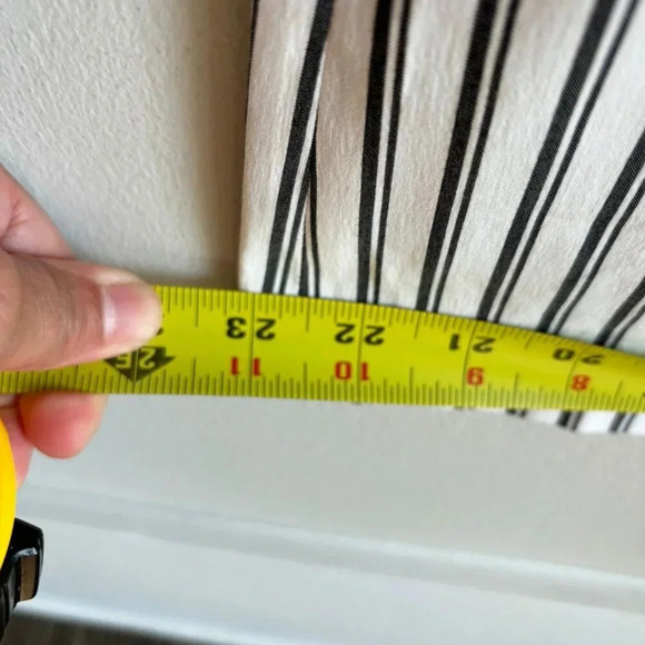 BCBGMAXAZRIA Womens Self Tie Belt Stripe Wide Leg Pants Black White Size 2/4 - Picture 3 of 13